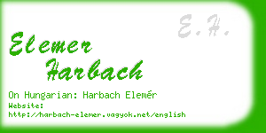 elemer harbach business card